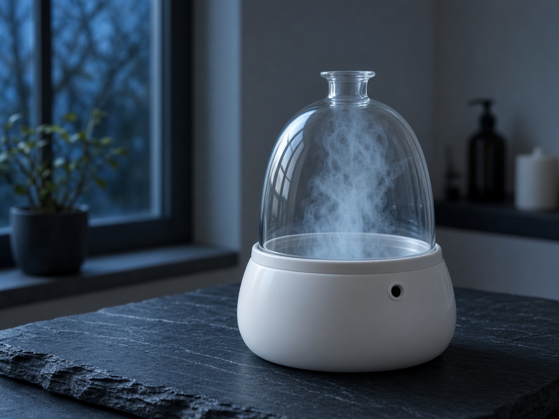 Inhalateur de vapeur allumé le soir